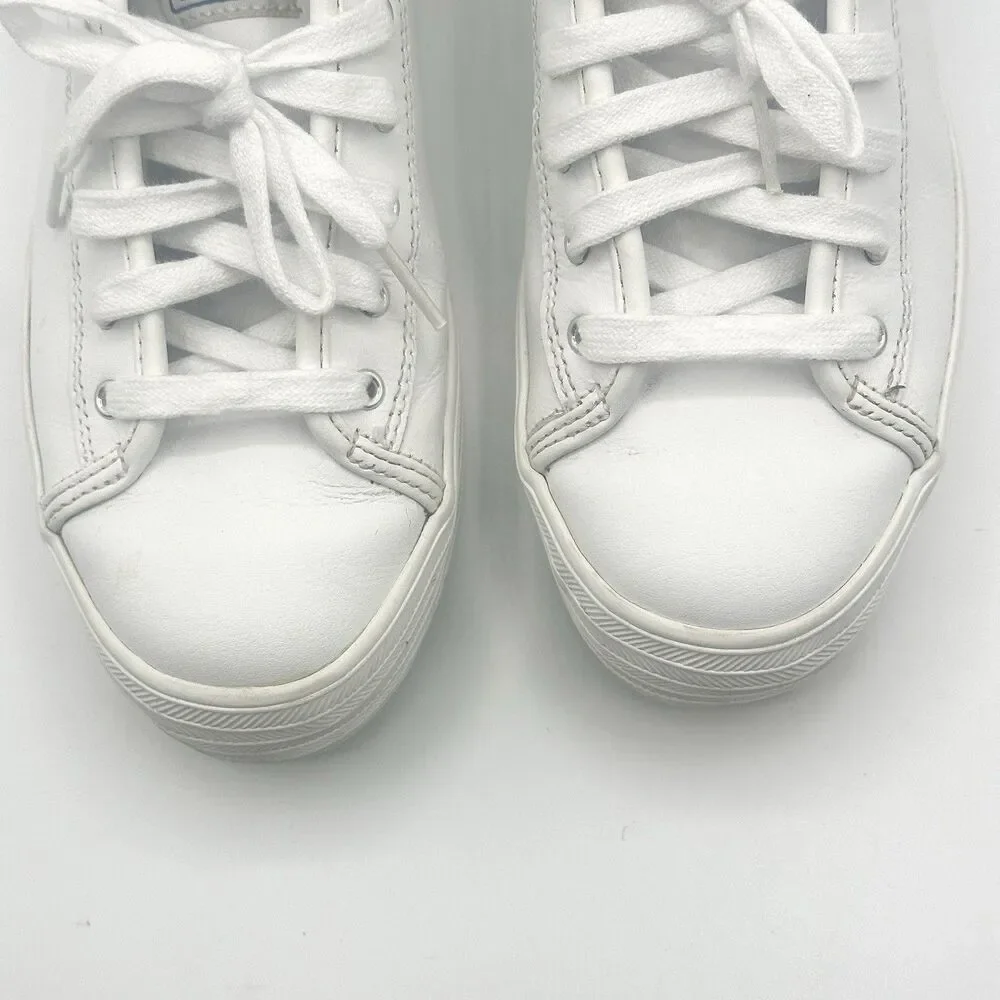 Keds Triple Kick Platform Sneakers White Leather Women’s Size 8 M Shoes  WH57310